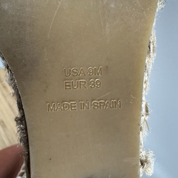 Vince Surya Brown Leather Wedge Espadrille Sandals Womens 9.5 - Picture 8 of 8